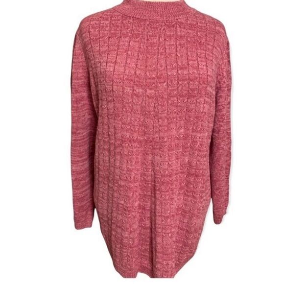 Plus Size Woman Within Pink Long Sleeve Knitted Sweater size 1X Low Turtleneck - Picture 9 of 9